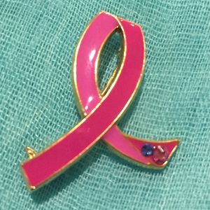Breast cancer awareness ribbon brooch